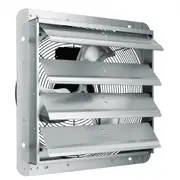 VEVOR Shutter Exhaust Fan, 406 mm High-speed 1400RPM 1506 CFM, Aluminum Wall Mount Attic Fan with AC-motor, Ventilation and Cooling for Greenhouses, G