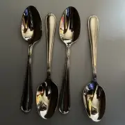 HAMPTON SILVERSMITHS 18/10 STAINLESS FLATWARE HSV133 4 OVAL SOUP SPOONS Table