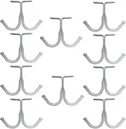 haowei Double Prong Ceiling Hook,WhaGaay 10 Pcs Towel/Robe/Coat Clothes Hook for Closet Top Bathroom Kitchen Cabinet Garage (White)