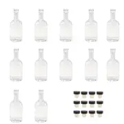 12X 500ml Whiskey Spirits Bottles -Glass Cork & extra Black Cork Home Brew