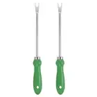 Weed Puller Tool, 2Pcs Stainless Steel Patio Garden Hand Digging Tool, Green