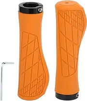 X AUTOHAUX Bike Handlebar Grips Covers 134mm Long Soft | Bicycle End Grips Protector Orange 1 Pair