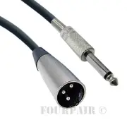 100ft XLR 3-Pin Male to 1/4" Mono Plug Shielded Microphone Mic Audio Cable Cord