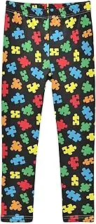 [Joisal] Colorful Puzzle Black Girls Legging, Suitable for Leggings for Teen Girls, Girls Leg Warmers, 4-10T