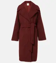 [Varley] Varley Vermont faux shearling wrap coat AU 16 burgundy