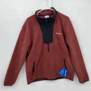 Columbia Sequoia Grove Half Zip Fleece Pullover Long Sleeve Red Size L Mens
