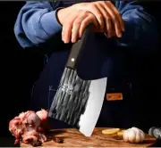 Cleaver Knife Kitchen Chef Slicing Meat Chop Bone Forged 5Cr15 Steel Wood Handle