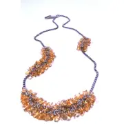 NWT NEIMAN MARCUS LEE ANGEL LUCITE STONE BOX LINK STATEMENT Necklace NWT 320