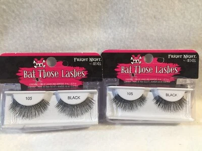 Lot of 2 Ardell Fright Night False Eyelashes # 105 BLACK