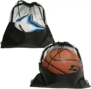 2 Pack Extra Large Sports Ball Bag, Mesh Soccer Team Balls Bag, Drawstring Sport