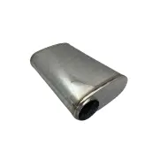 Redback Universal Muffler - 9x4" Oval 14" Long Offset/Centre 304 Stainless Steel