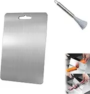 Katuchef Titanium Cutting Board, Titanium Cutting Boards for Kitchen, Stainless Steel Camping Cutting Board for Kitchen Outdoor Camping (L:11.02 * 15.34in)