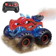 Remote Control Car, 2.4 GHz RC 4WD Monster Trucks for Boys Girls with Light and Sound, 2 Batteries,Dino Toys for Kids, Red