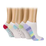 WILDFEET 5PK Ladies Bamboo Patterned Trainer Socks