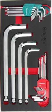Ampro Jumbo Magnetic Metric Hex & Star Wrench Set 22 Piece T23008