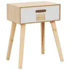 Bedside Table with a Drawer Solid Pinewood Nightstand Bedroom Furniture 44 47394