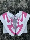 Air Force 1 Custom Sneakers Mid Two Tone Hot Pink White Shoes Mens Womens