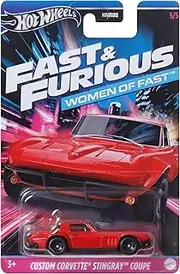 Hot Wheels Auto Custom Corvette Stingray Coupe - Women by Fast and Furious - Model Die Cast Scale 1:64 - Length 7 cm HRW40