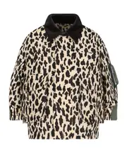 Sacai Leopard Printed Twill Jacket 1,2 Black
