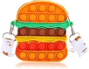 7iper Pop Bag Pop Purse,Pop Shoulder Bag Fidget Toys for Kids Crossbody Purse Pop Fidget Bag for Girls (Hamburger)