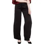 Rachel Rachel Roy Black Split Wide Leg Satin Trouser Slack Pants Sz 10 NWT