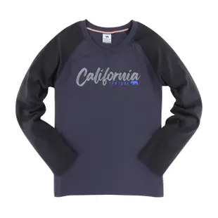 【California Republic】筆刷感字體圓領拼接棉男TEE