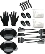 CALLARON 21pcs Hair Dye Coloring Tools Hair Tinting Bowls Brushes Clips Gloves Ear for Application Salon