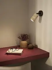 Beacon Lighting Traviato 1 Light Spot Light in Travertine with Bronze Details
