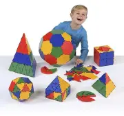 Polydron Kids Schools Geometry Educational Construction Set - Multicolored - ...