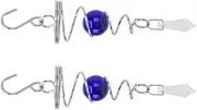 Rotating Wind Chimes 2Pcs Gazing Spiral Tail Wind Stabilizer Stainless Steel Chimes for Outside (Blue)