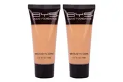 2x BYS Tube 30ml Liquid Foundation Cream Blendable Makeup Cosmetics Medium Dark