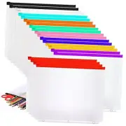 40 Pieces Binder Pockets 3 Hole Zipper Pouch 3 Ring Binder Pockets A4 Colorful