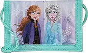 [Undercover] Frozen Wallet and Neck Pouch with Velcro Closure and Zip, Wallet Cord, Note Compartment and Coin Compartment for Children, Boys and Girls, 9 x 13 x 5 cm, blue, keins, Classic