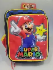 Nintendo Super Mario Dual Compartment Insulated Soft Zipped Lunch Box Tote Bag