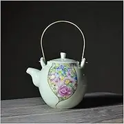 teapot 300ML Retro Teapot Handle Pot Ceramic Tea Maker Household Copper Handle Tea Kettle Kung Fu Tea Set Chinese teapot KeYJ