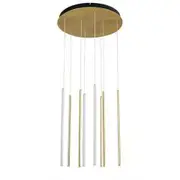 Vencha Centric Metal Modern Minimal 8 Light Drop Pendant Light - Tri-Colour - Gold