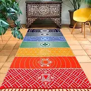 Neasyth Mexican Yoga Mat Beach Picnic Blanket Chakra Meditation Mat Yoga Rug Sunscreen Shawl Chakra Wall Tapestry Decor Boho Pilates 59 in (Polyester Fibre)