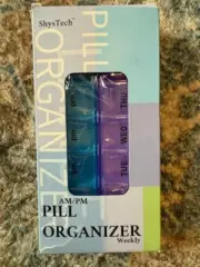 7 Day Weekly AM PM Pill Organizer, ShysTech Large Pill Case Pill Box for Pill