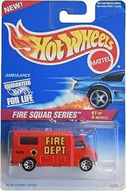 Hot Wheels Ambulance - red Fire Squad Series 1/4 7 Spoke