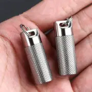 Titanium Waterproof Pill Box Mini Case Bottle Storage Keychain Outdoor EDC Tool