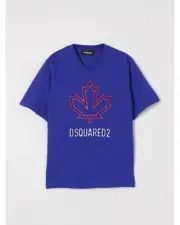 Dsquared2 Maple Leaf Embroidered Tee Kids Blue T-Shirts