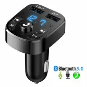 Car FM Transmitter Bluetooth 5.0 AUX Handsfree Wireless Car Kit Dual USB