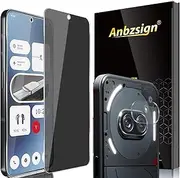 Anbzsign [2+2 Pack for Nothing Phone (3a) Privacy Tempered Glass Screen Protector and Camera Lens Protector, Anti-Spy 9H Hardness Case Friendly Film for Nothing Phone (3a) 5G.