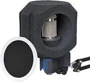 Microphone Sound Isolation Shield - Reflection Filter for Recording Studios | Professional Portable Soundproof Cover, Mic Isolation Ball for Podcast Rapping Broadcasting