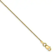 14k Gold .8mm Parisian Diamond-cut Wheat Chain Anklet 9"