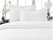 CELINE LINEN Best, Softest, Coziest Duvet Cover Ever! 1500 Thread Count Egyptian Quality Luxury Super Soft Wrinkle Free 3-Piece Duvet Cover Set, Full/Queen, White