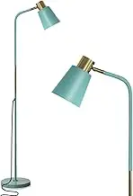 LALISU Floor Lamp Industrial Living Room Rustic Farmhouse Reading Lamp with Metal Lamp Shade, Classic Modern Floor Lamp with E27 LED Warm White Bulb for Living Room, Bedroom, Office (Green)