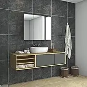 ELEGANT Shower Mirror Cabinet,Stainless Steel Bathroom Cupboard,Medicine Storage Polished Wall-Mounted Mirrors,900x720mm