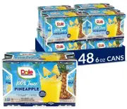 (48 Pack) Dole 100% Natural Pineapple Juice with Vitamin C, Non-GMO, 6 Fl Oz