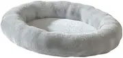 Generic Round Cat Bed Dog Bed Warming Pillow,Pet Cushion,Soft,Donut Pet Bed Plush for Small Dogs Cats Kitten Puppy Pet Supplies, Gray